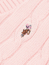 Womens Cable Knit Cardigan Crystal Rose