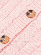 Womens Cable Knit Cardigan Crystal Rose