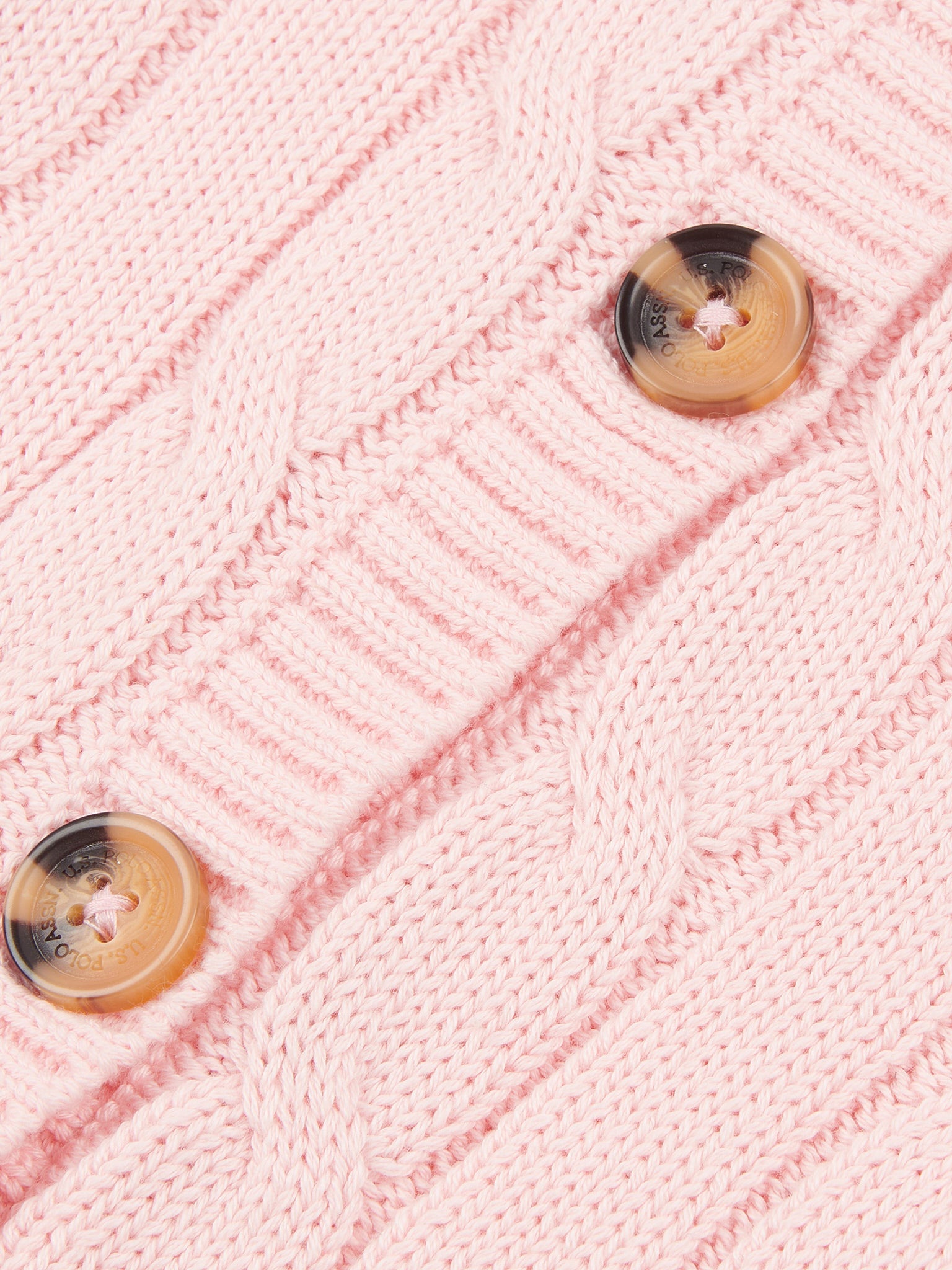 Womens Cable Knit Cardigan Crystal Rose