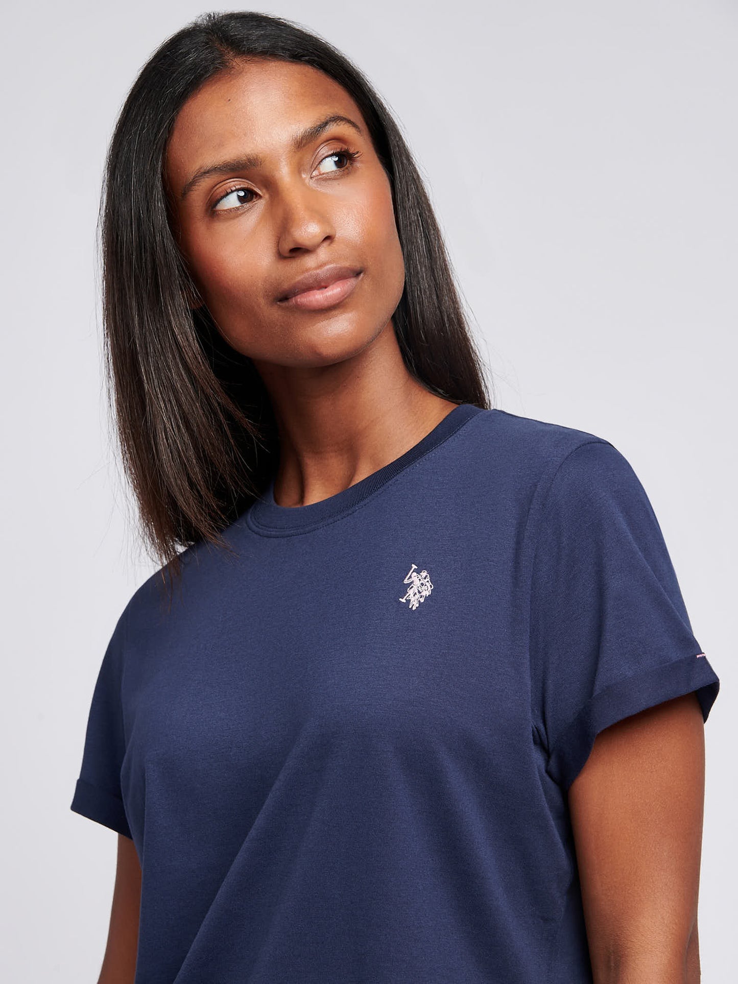 Womens Crew Neck T-Shirt Navy Iris