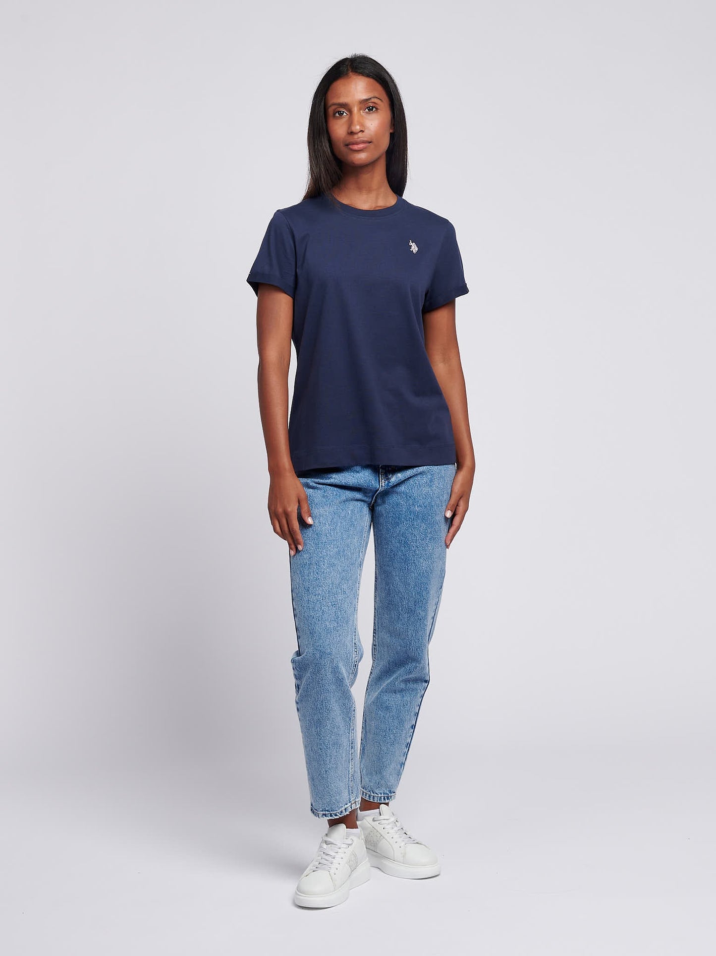 Womens Crew Neck T-Shirt Navy Iris