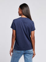 Womens Crew Neck T-Shirt Navy Iris