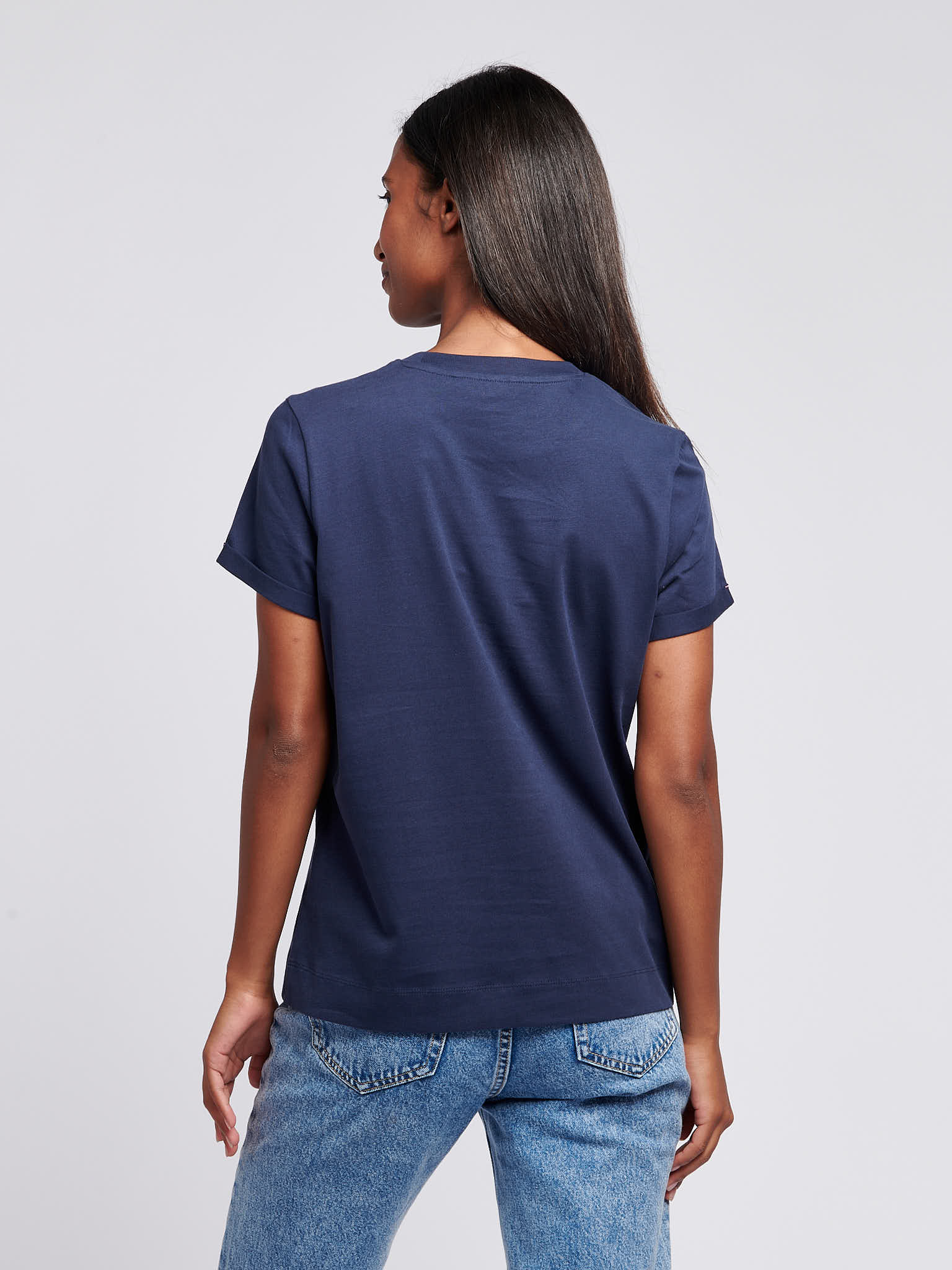 Womens Crew Neck T-Shirt Navy Iris