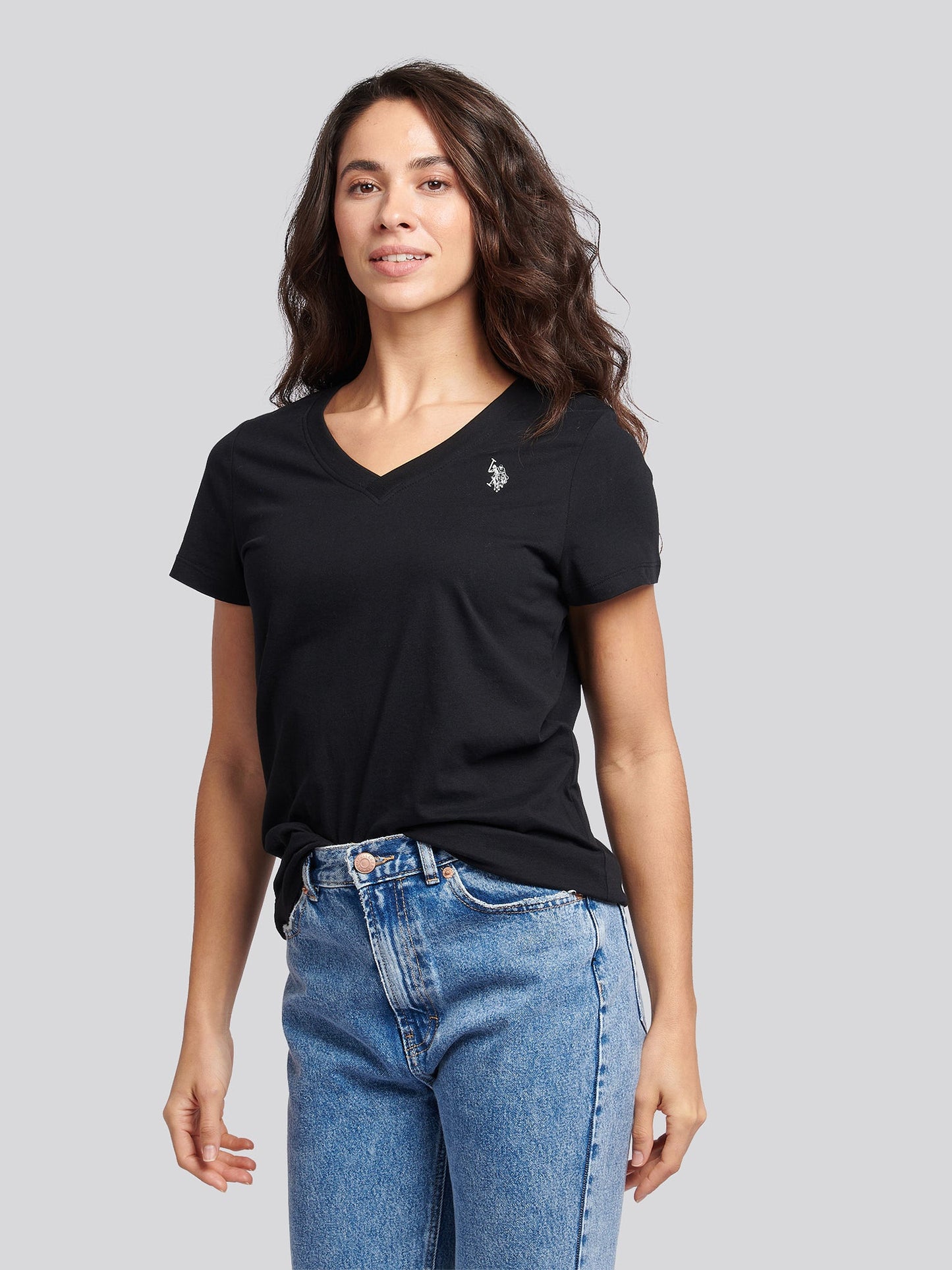 Womens V-Neck T-Shirt Black