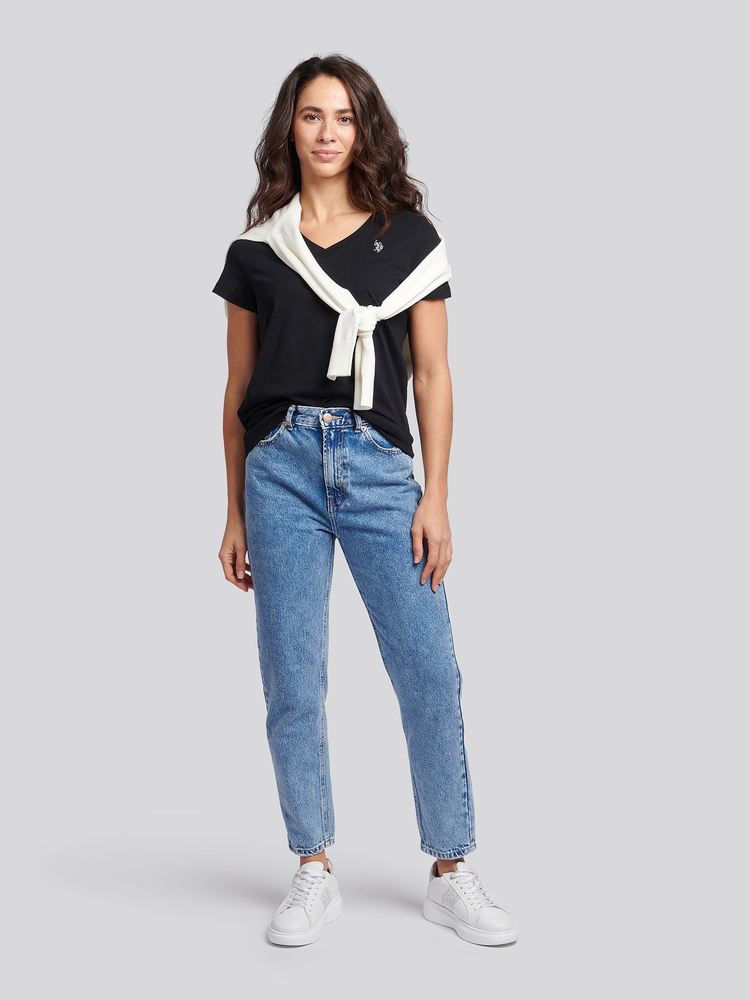 Womens V-Neck T-Shirt Black