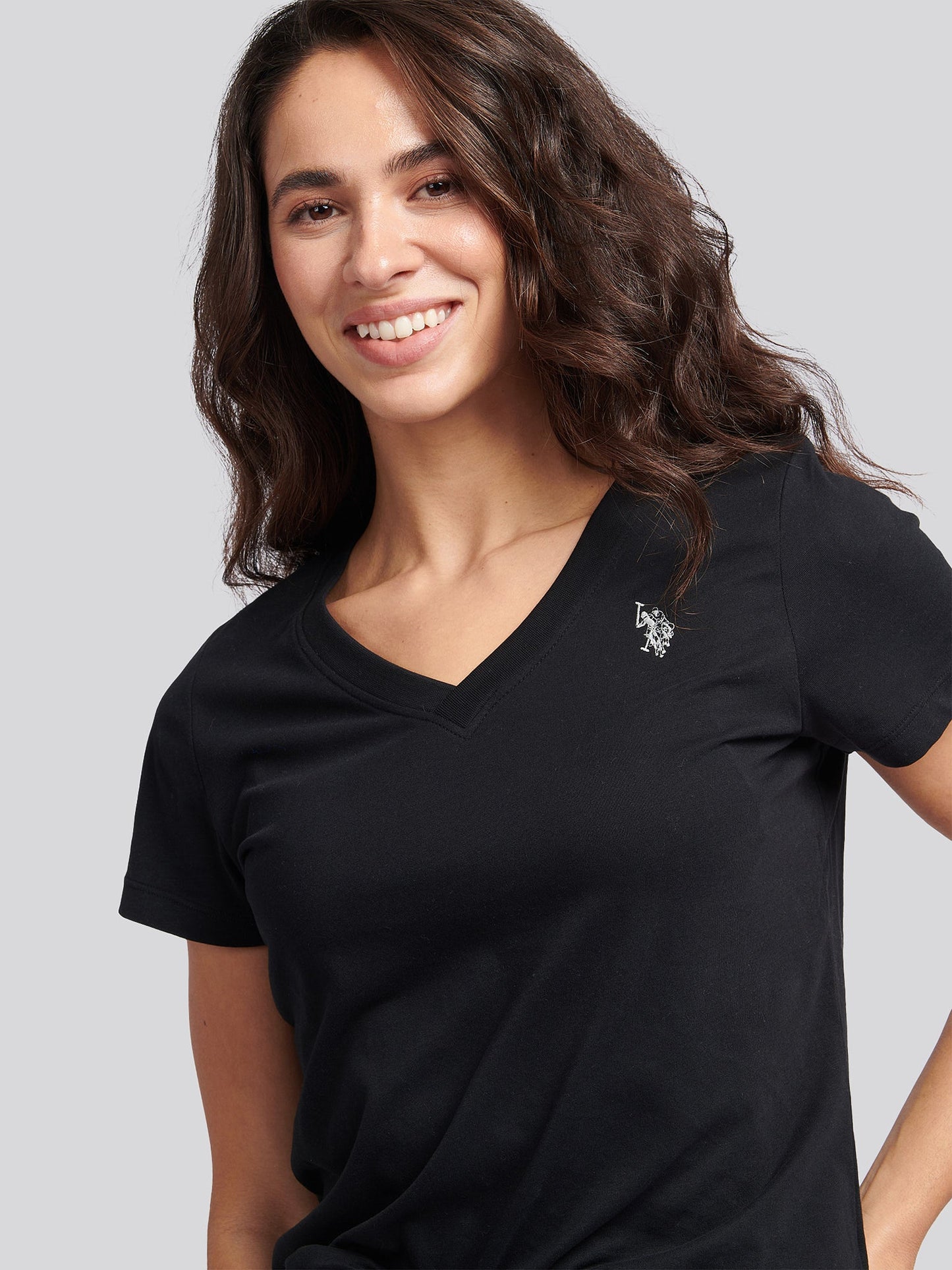 Womens V-Neck T-Shirt Black