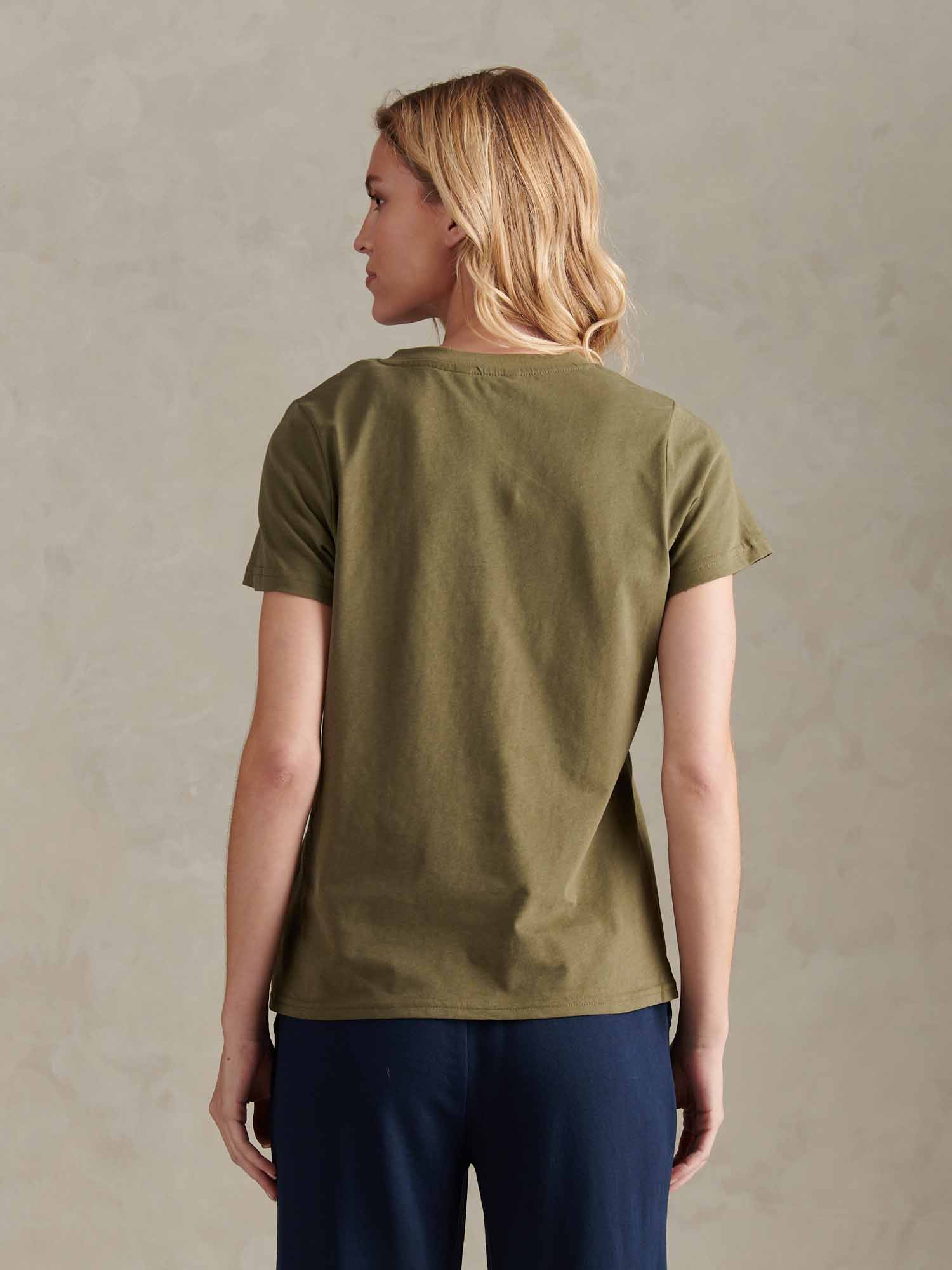 Womens V-Neck T-Shirt Kalamata Green
