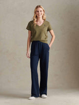 Womens V-Neck T-Shirt Kalamata Green