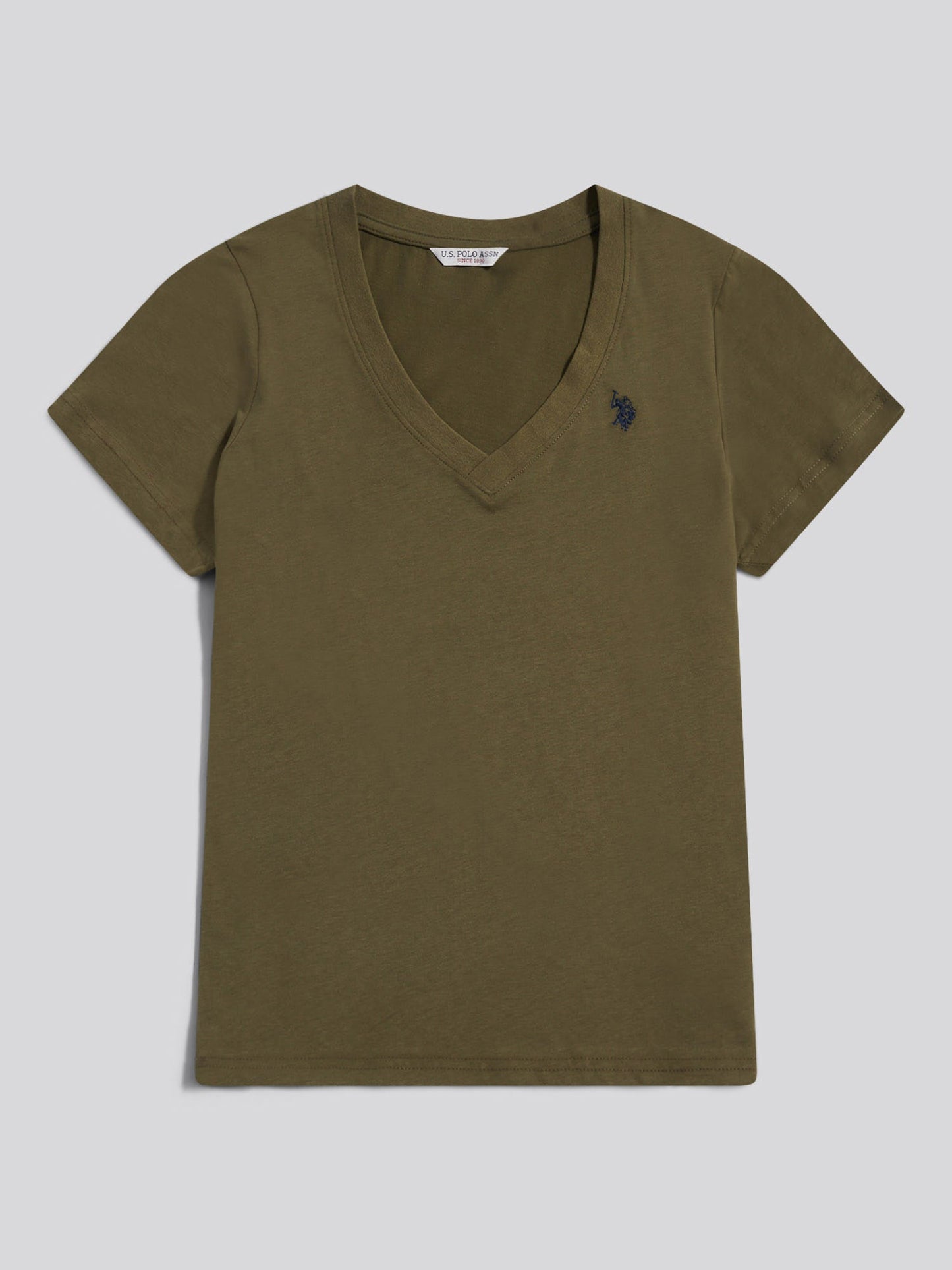 Womens V-Neck T-Shirt Kalamata Green