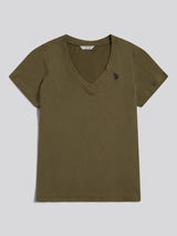 Womens V-Neck T-Shirt Kalamata Green