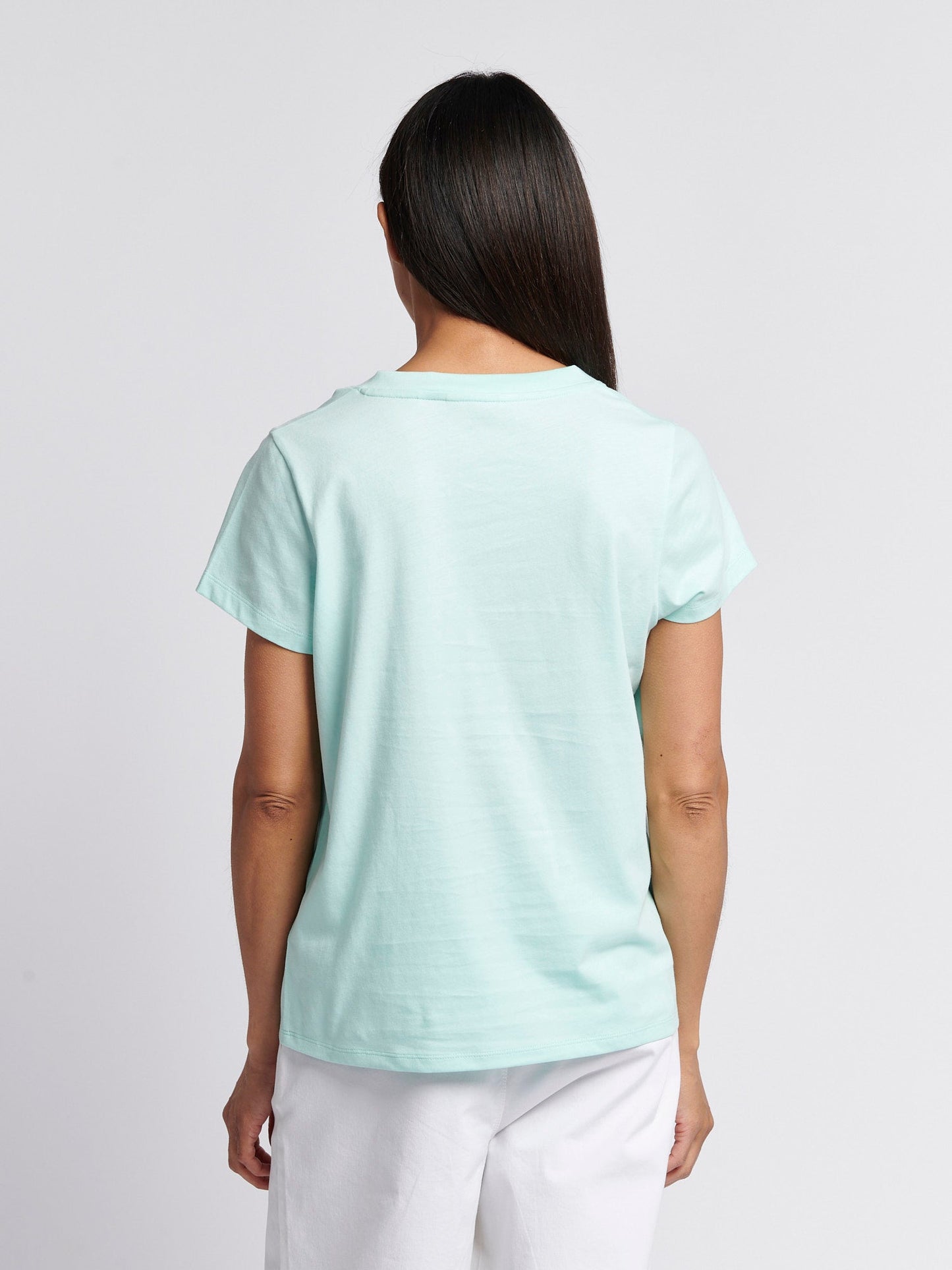 Womens V-Neck T-Shirt Blue Light