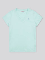 Womens V-Neck T-Shirt Blue Light
