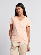 Womens V-Neck T-Shirt Peach Nectar
