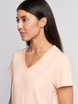 Womens V-Neck T-Shirt Peach Nectar