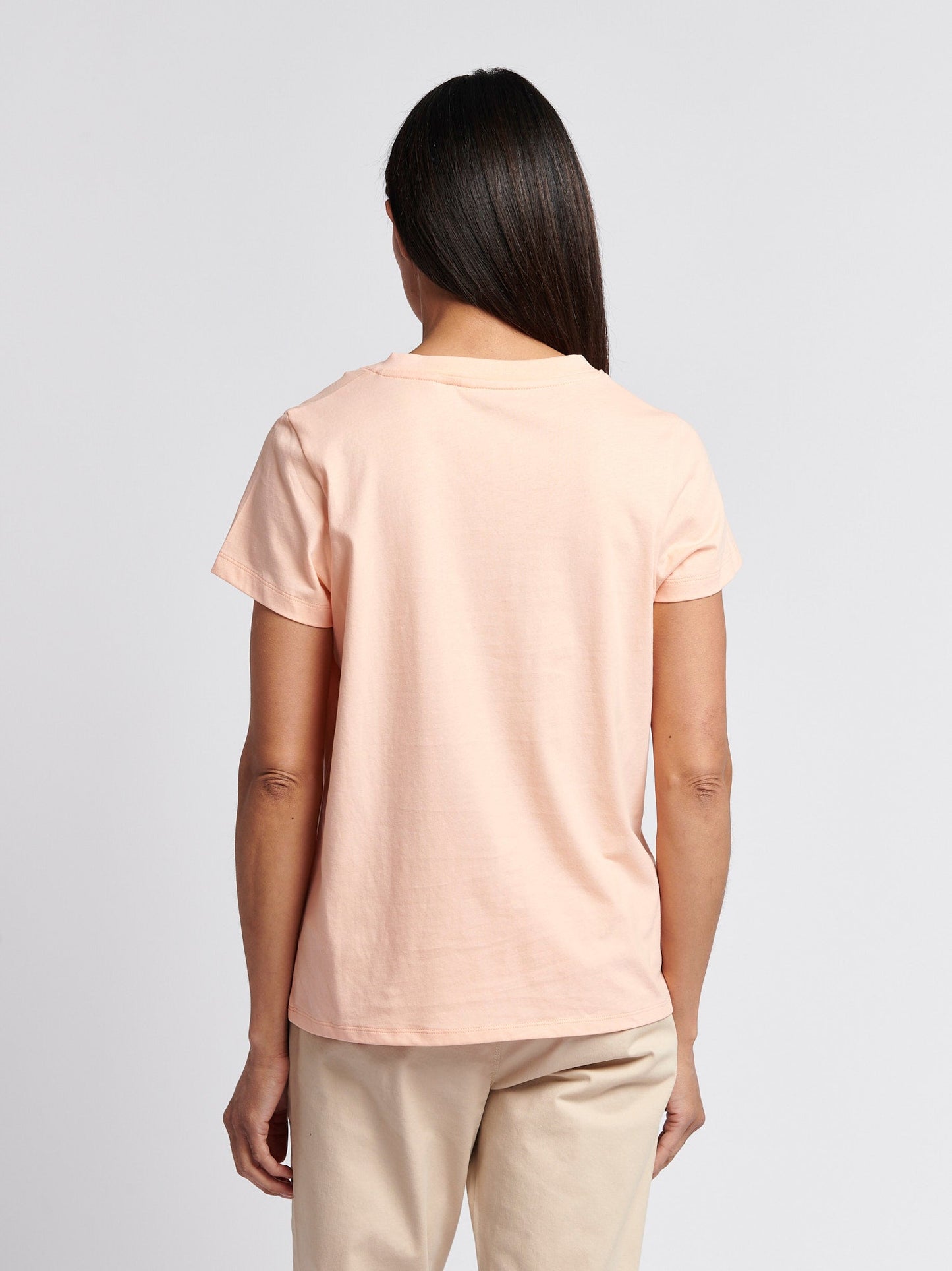 Womens V-Neck T-Shirt Peach Nectar