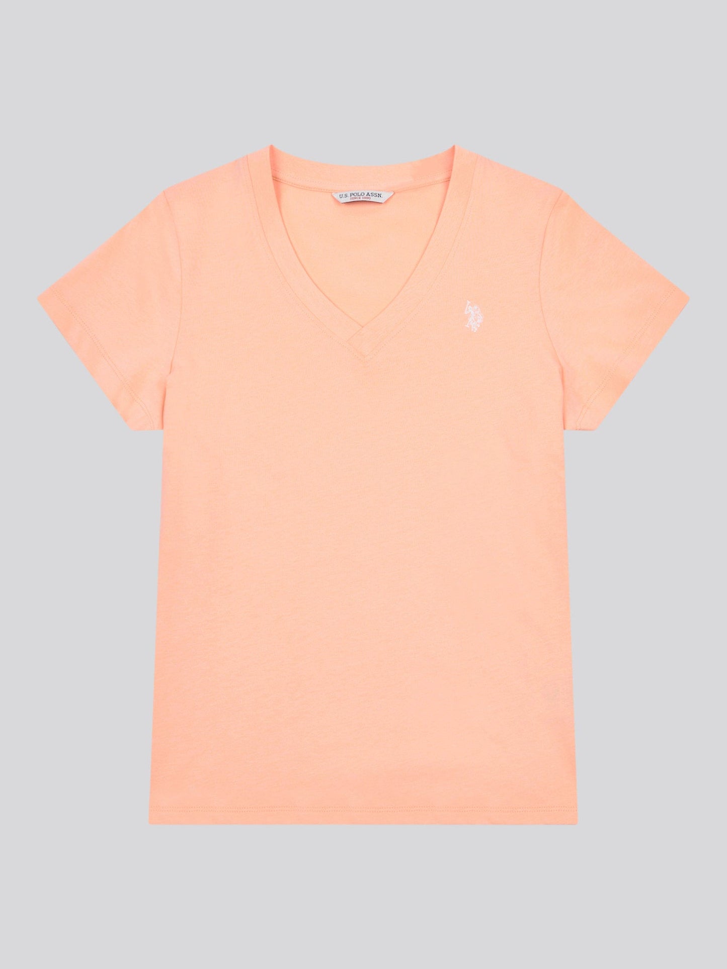 Womens V-Neck T-Shirt Peach Nectar