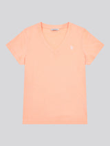 Womens V-Neck T-Shirt Peach Nectar