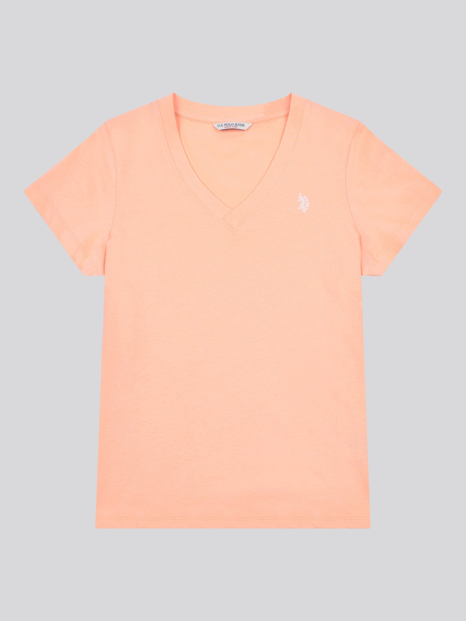 Womens V-Neck T-Shirt Peach Nectar
