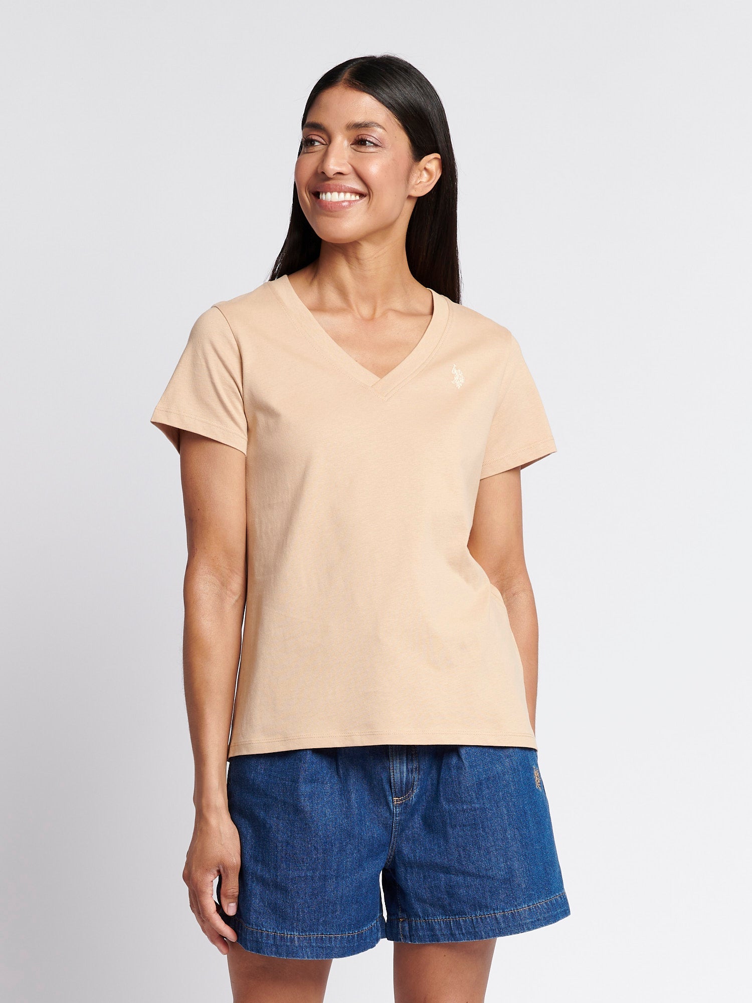 Womens V-Neck T-Shirt Cuban Sand
