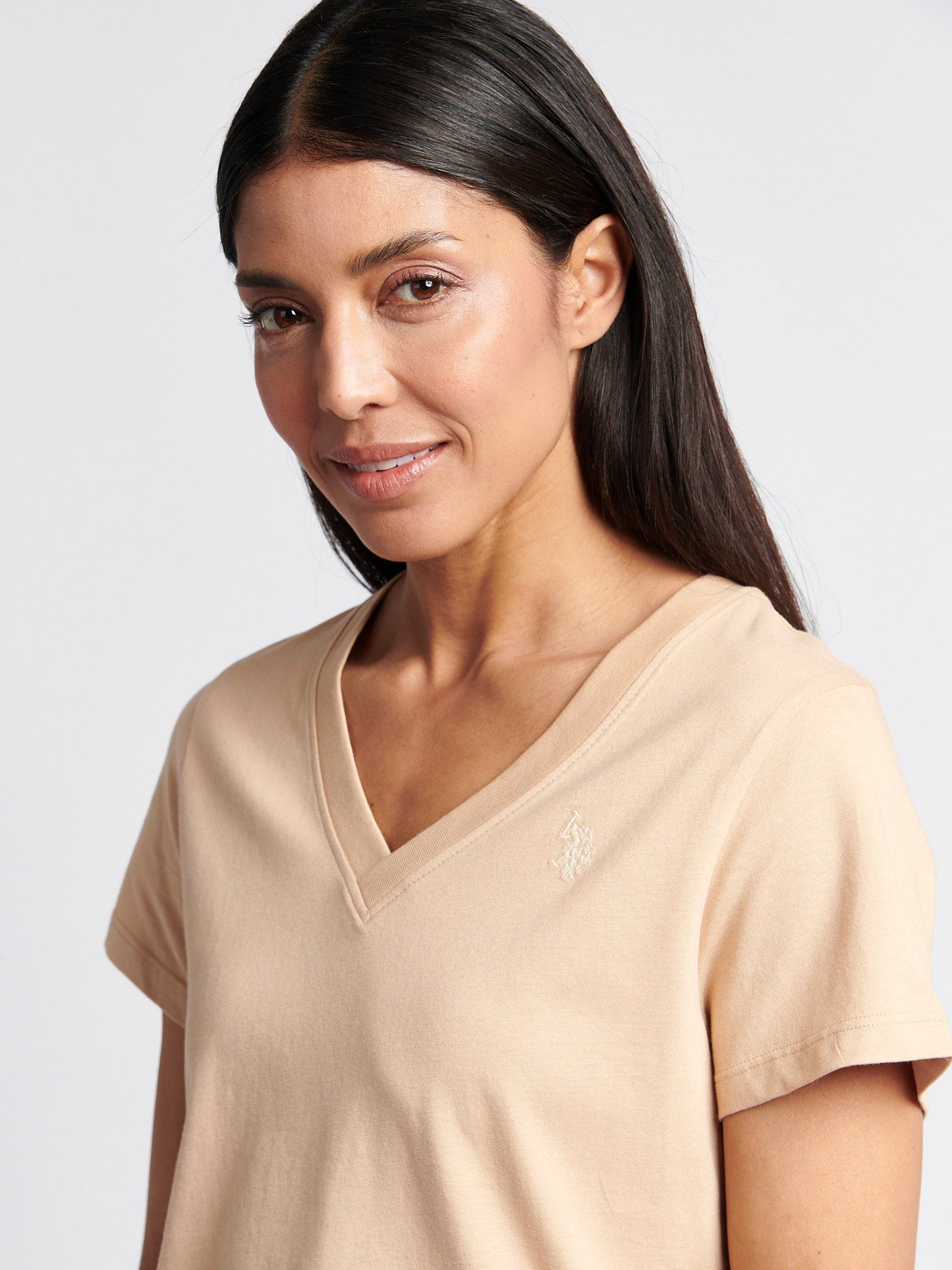 Womens V-Neck T-Shirt Cuban Sand