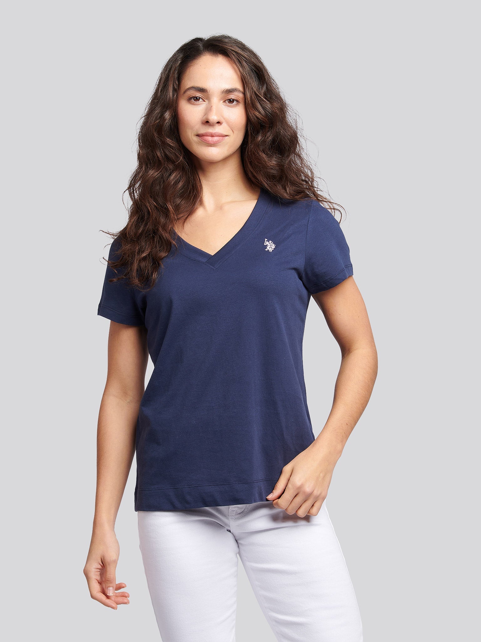 Womens V-Neck T-Shirt Navy Iris