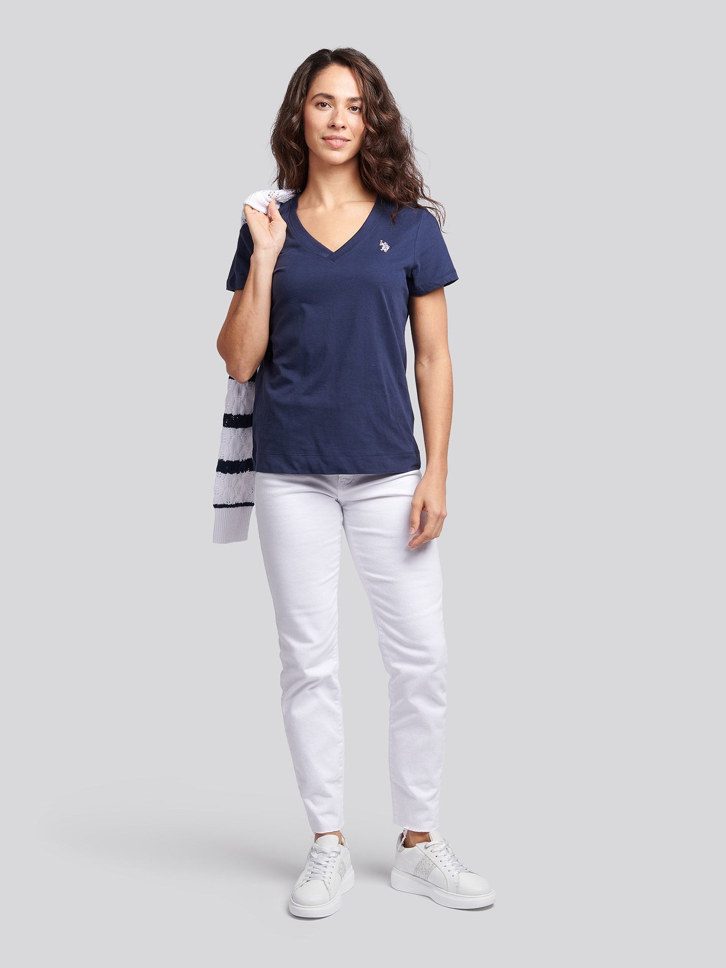 Womens V-Neck T-Shirt Navy Iris