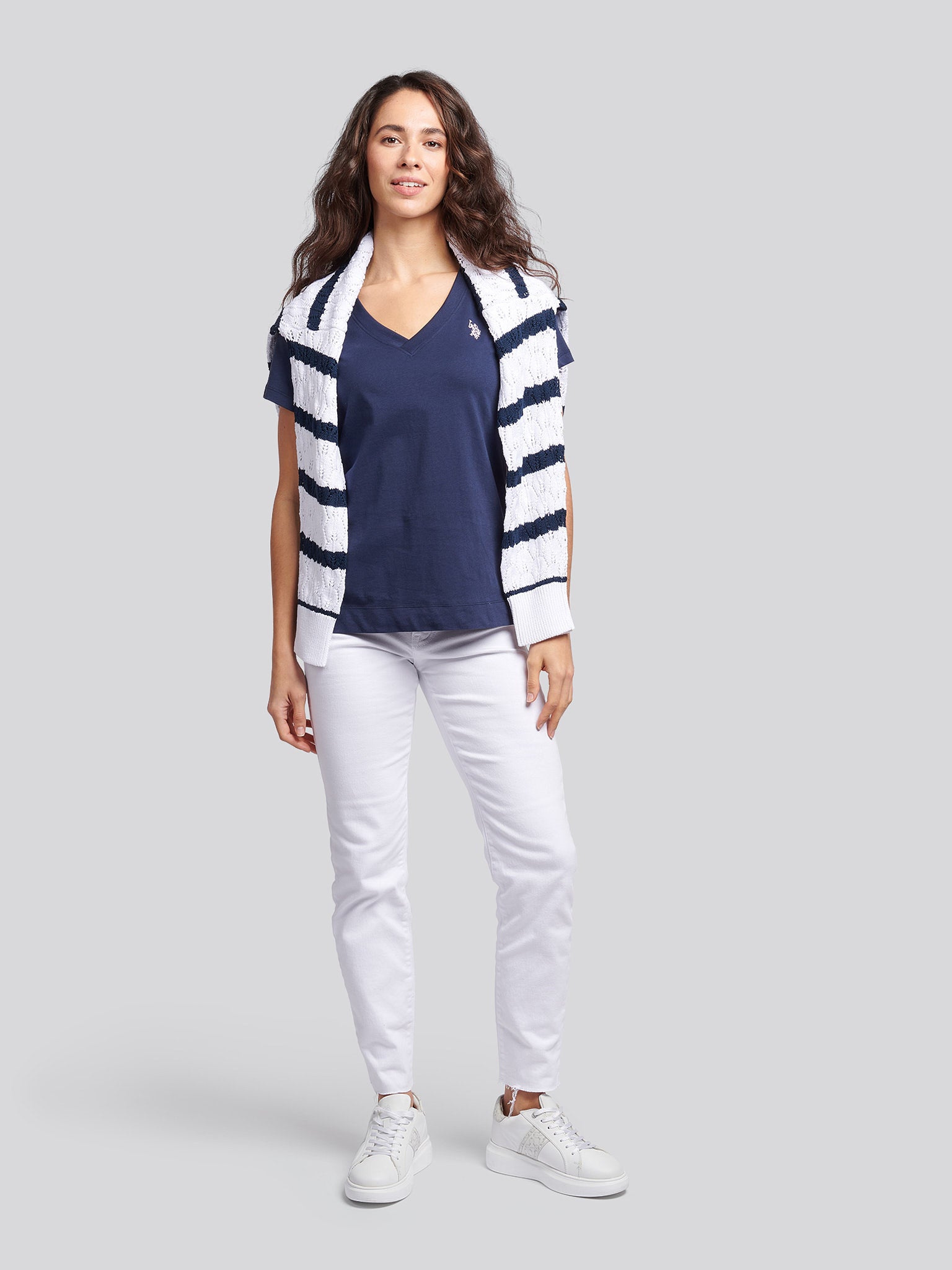 Womens V-Neck T-Shirt Navy Iris