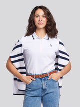 Womens Regular Fit Pique Polo Shirt in Bright White