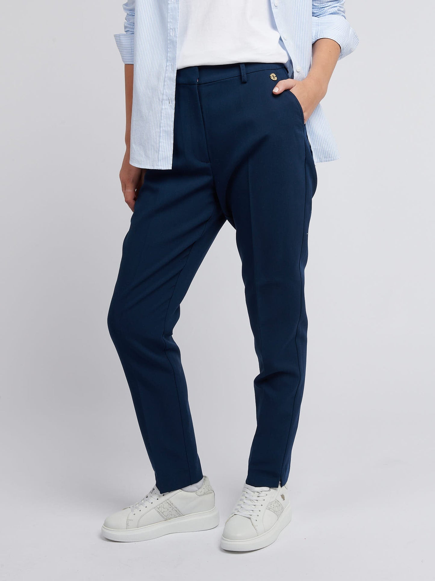 Womens Chino Trousers Navy Iris