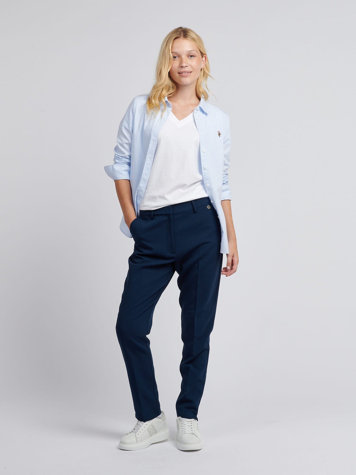 Womens Chino Trousers Navy Iris