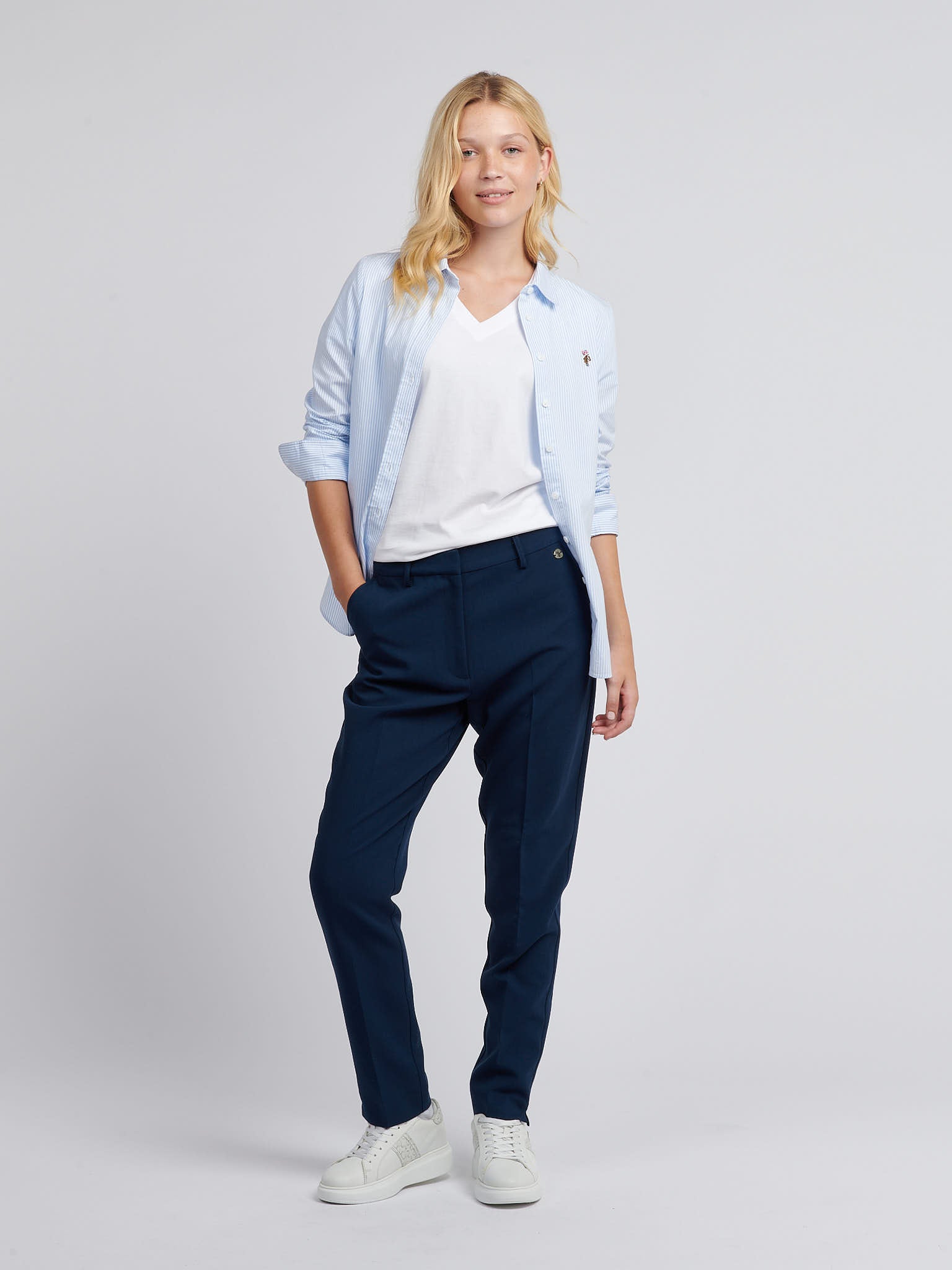 Womens Chino Trousers Navy Iris