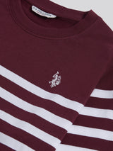 Womens Stripe Long Sleeve T-Shirt in Fig