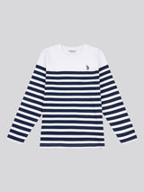 Womens Stripe Long Sleeve T-Shirt in Navy Iris