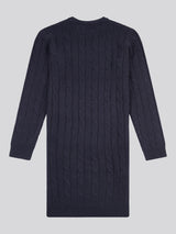 Womens Cable Knit Dress in Navy Iris