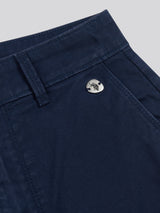 Womens Turn Up Chino Short in Navy Iris