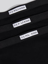Womens 3 Pack Lace Trim Bikini Brief in Black/Black