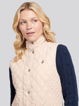 Womens Hacking Quilted Gilet in Smoke Gray