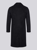 Womens Wool Blend Double Breasted Coat in Black