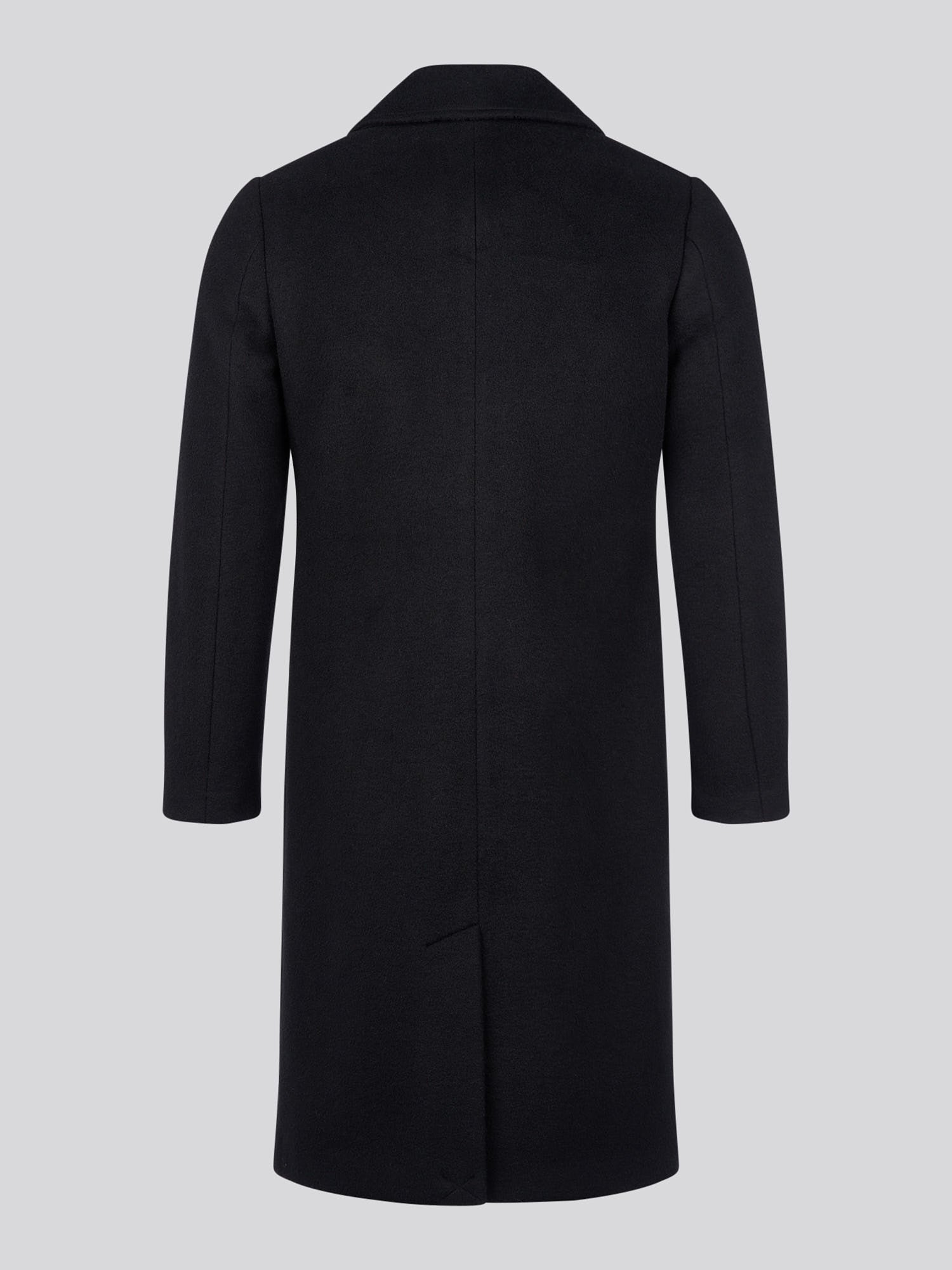 Womens Wool Blend Double Breasted Coat in Black