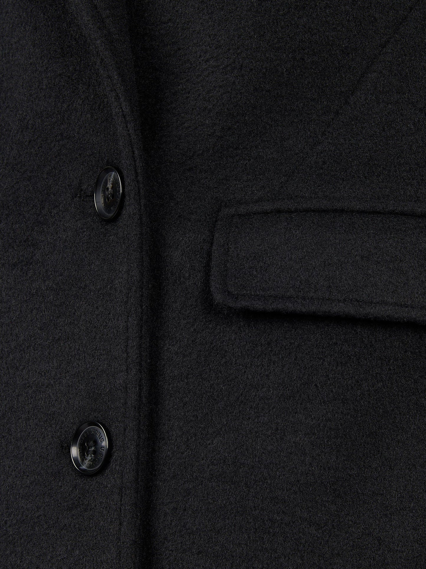 Womens Wool Blend Double Breasted Coat in Black