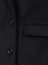 Womens Wool Blend Double Breasted Coat in Black