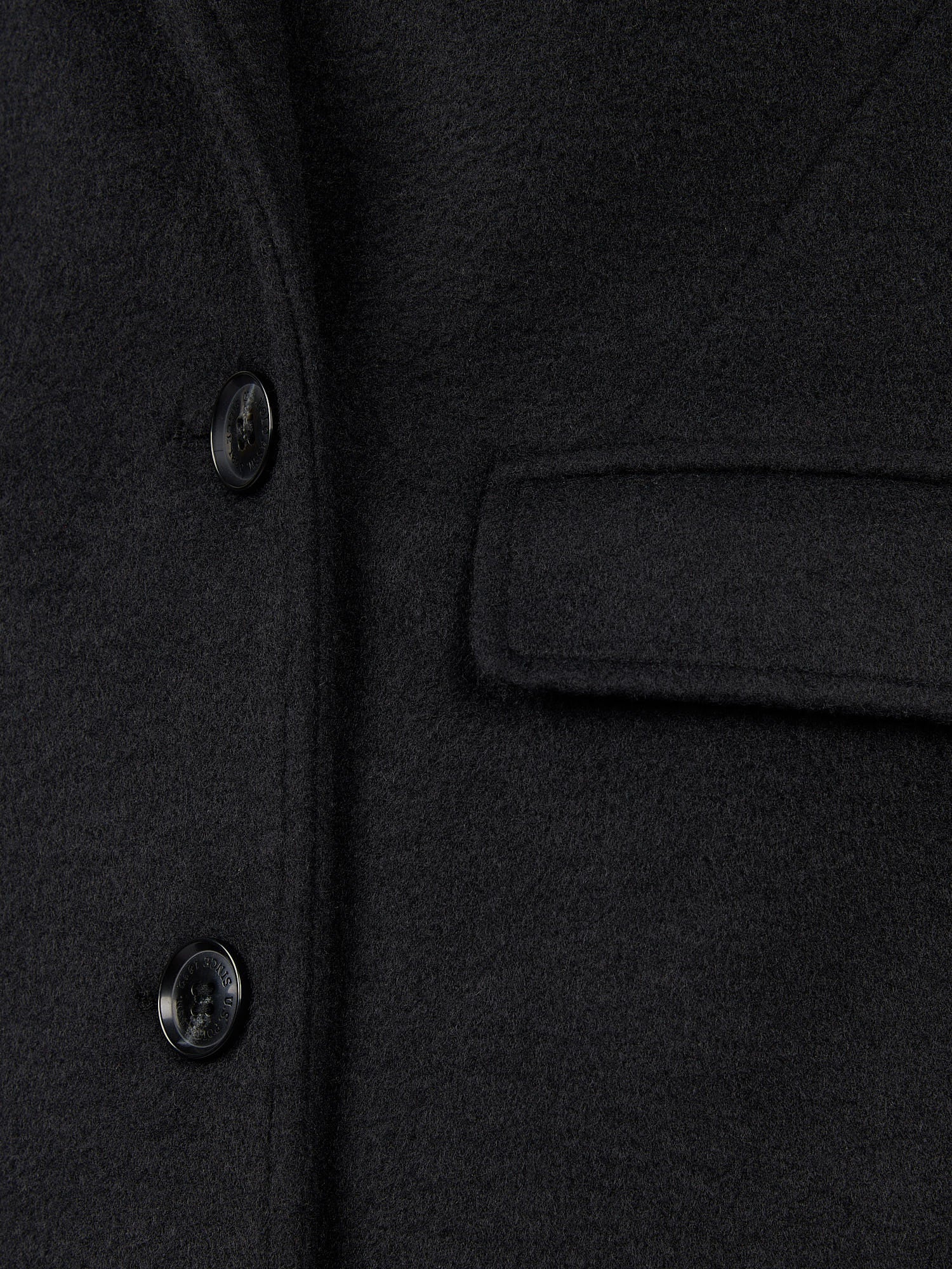 Womens Wool Blend Double Breasted Coat in Black