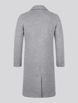 Womens Wool Blend Double Breasted Coat in Silver Filigree