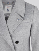Womens Wool Blend Double Breasted Coat in Silver Filigree