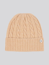 Womens Signature Cable Knit Beanie in Cuban Sand