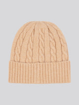 Womens Signature Cable Knit Beanie in Cuban Sand