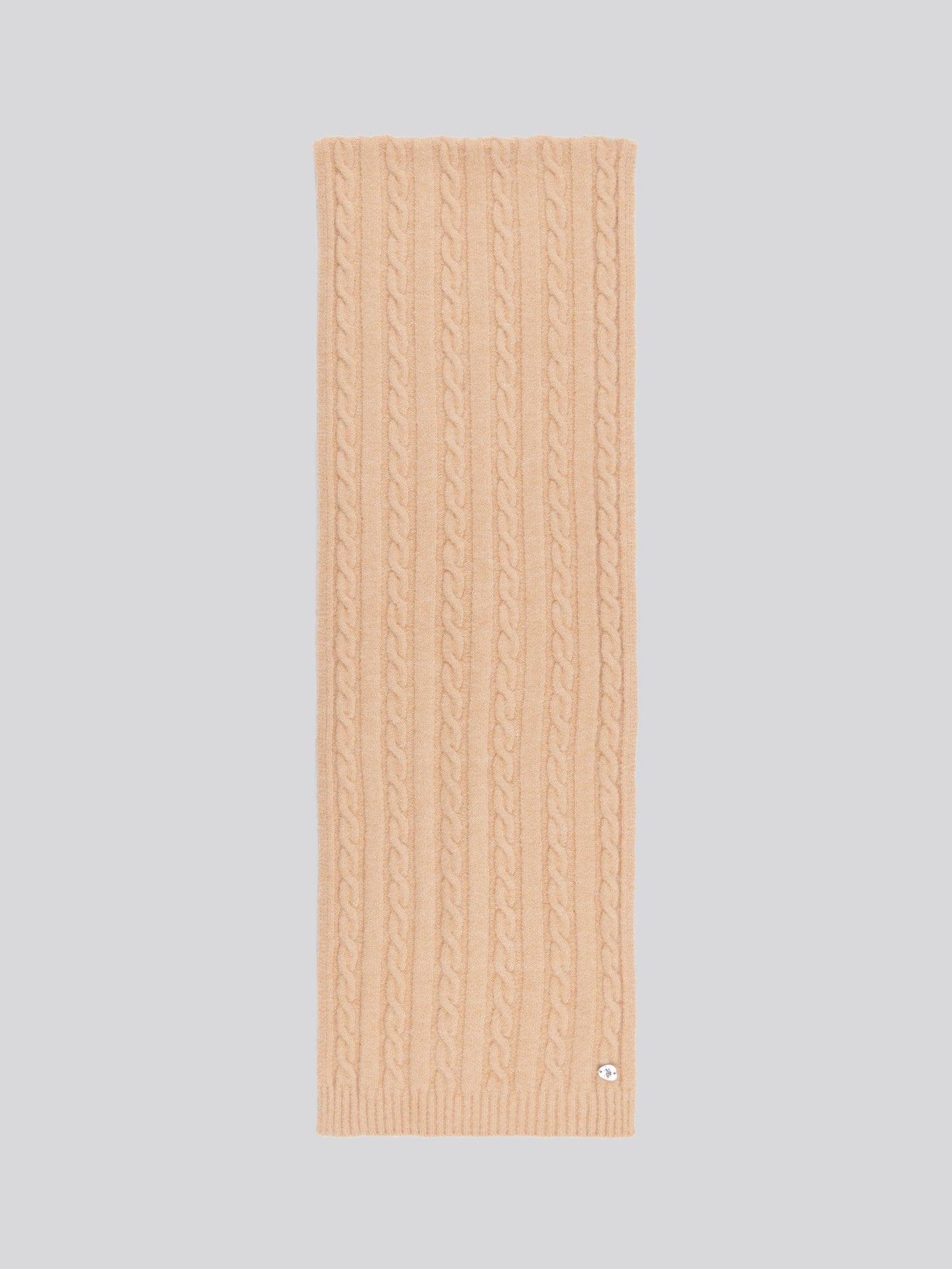 Womens Hanging Signature Cable Knit Scarf in Cuban Sand