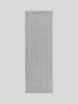 Womens Hanging Signature Cable Knit Scarf in Pearl Grey Marl