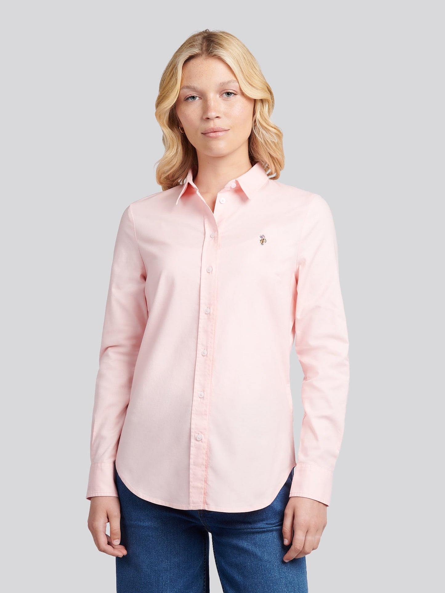 Womens Classic Fit Poplin Shirt Crystal Rose