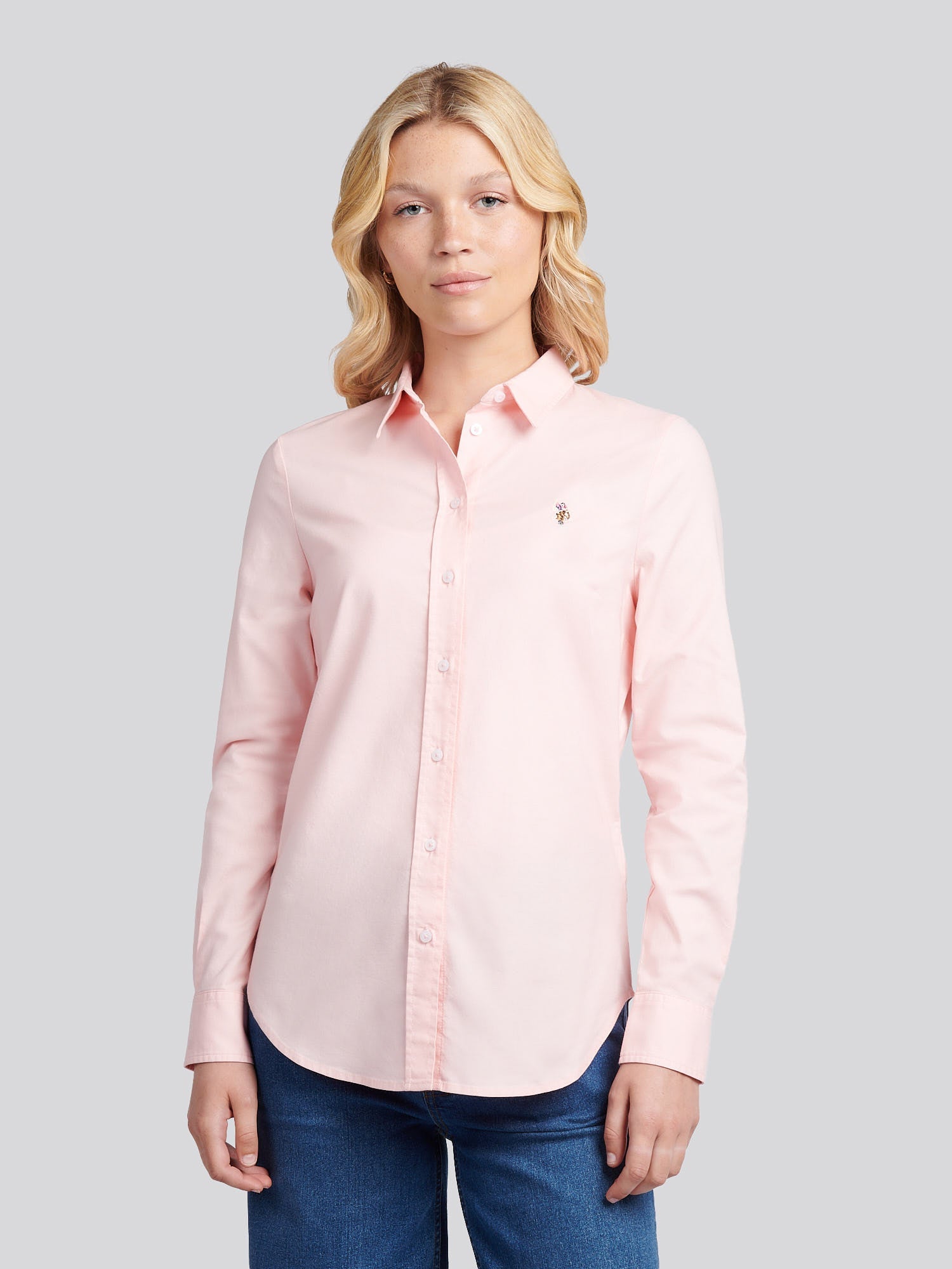 Womens Classic Fit Poplin Shirt Crystal Rose